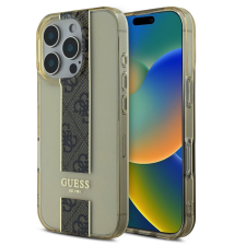 Guess IML Middle 4G Stripe iPhone 16 Pro kemény hátlap tok, barna tok és táska