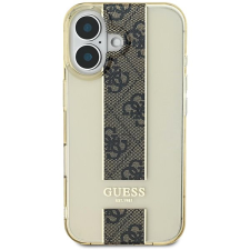 Guess IML Middle 4G Stripe Zadní Kryt pro iPhone 16 Brown tok és táska