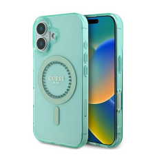 Guess IML Rhinestones MagSafe iPhone 16 kemény hátlap tok, zöld GUHMP16SPFTDTEN tok és táska