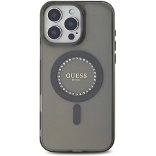 Guess IML Rhinestones Ring iPhone 16 Pro fekete MagSafe tok tok és táska