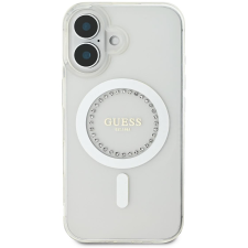 Guess IML Rhinestones Ring MagSafe iPhone 16 White tok (GUHMP16SPFTDTEH) tok és táska