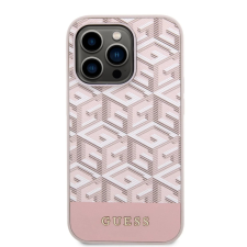 Guess iPhone 14 Pro Max Guess PU G Cube MagSafe kompatibilis tok rózsaszín tok és táska