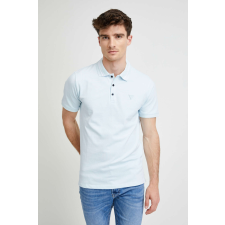 Guess JEANS, karcsúsított szabású piké póló háromszög alakú logóval, halványkék, XL férfi póló