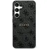 Guess Leather 4G Colored Ring Classic Logo MagSafe-kompatibilis tok Samsung Galaxy S25 - fekete