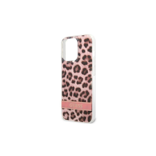 Guess Leopard Electro Stripe Apple iPhone 13 Pro Szilikon Tok - Rózsaszín tok és táska