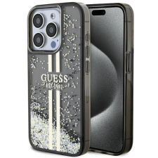 Guess Liquid Glitter arany csíkos tok iPhone 15 Pro - fekete tok és táska