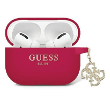 Guess Liquid Silicone Glitter Triangle Charm Apple AirPods Pro 2 2022 / 2023 magenta fülhallgató, fejhallgató tok