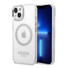 Guess Metal Outline Magsafe Apple iPhone 14 Plus hátlap tok, ezüst tok és táska