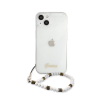 Guess PC Script and White Pearls Apple iPhone 13 hátlap tok, átlátszó