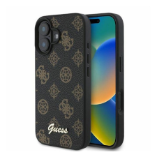 Guess Peony Script Apple iPhone 16 MagSafe kompatibilis hátlap tok, fekete/barna GUHMP16SPGPYSK tok és táska