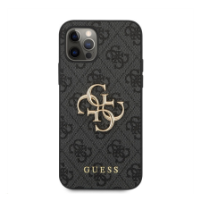 Guess PU 4G Metal Logo Apple iPhone 12/12 Pro hátlap tok, szürke tok és táska