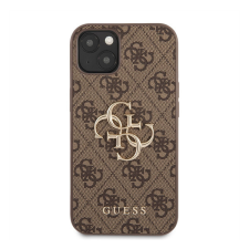 Guess PU 4G Metal Logo Apple iPhone 13 hátlap tok, barna tok és táska