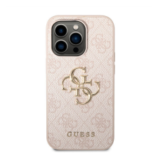 Guess PU 4G Metal Logo Apple iPhone 14 hátlap tok, rózsaszín tok és táska