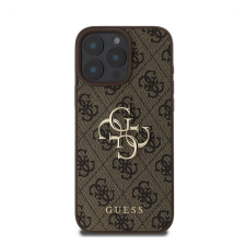 Guess PU 4G Metal Logo Apple iPhone 16 Pro hátlap tok, barna tok és táska