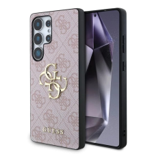 Guess PU 4G Metal Logo Samsung Galaxy S25 Ultra hátlap tok rózsaszín tok és táska