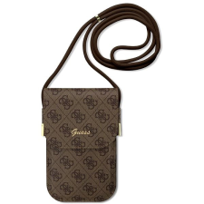 Guess PU 4G Metal Logo Script Phone Bag Brown tok és táska