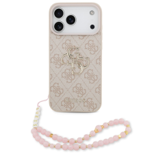 Guess PU 4G Metal Logo Strap Zadní Kryt pro iPhone 17 Pro Pink tok és táska
