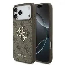 Guess Pu 4G Metal Logo tok, iPhone 18 Pro Max - barna tok és táska