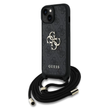 Guess PU 4G Metal Logo vállpántos tok iPhone 15 készülékhez fekete (901447) tok és táska