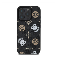 Guess PU 4G Peony Apple iPhone 16 Pro Magsafe kompatibilis hátlap tok, fekete tok és táska