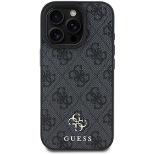 Guess PU 4G Small Metal Logo iPhone 16 Pro szürke MagSafe tok tok és táska