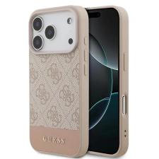 Guess PU 4G Stripe tok iPhone 17 Pro készülékhez rózsaszín tok és táska