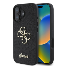 Guess PU Fixed Glitter 4G Metal Logo tok iPhone 16 Pro - fekete tok és táska