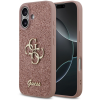 Guess PU Fixed Glitter 4G Metal Logo Zadní Kryt pro iPhone 17 Pink (GUHCP17SHG4SGP)