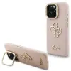  Guess PU Grained 4G Logo Stand Camera Frame iPhone 16 Pro hátlap tok kitámasztóval, rózsaszín