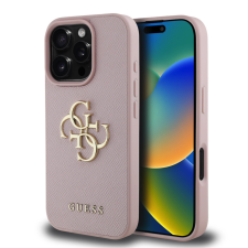 Guess PU Grained 4G Metal Logo Apple iPhone 15 Pro hátlap tok, rózsaszín tok és táska