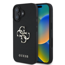 Guess PU Grained 4G Metal Logo tok iPhone 16 készülékhez fekete (901298) tok és táska