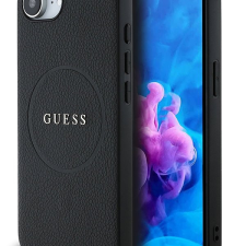 Guess PU Grained Classic Logo iPhone 16e fekete MagSafe tok tok és táska