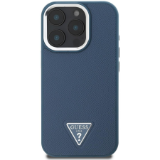 Guess PU Grained Triangle Logo iPhone 16 Pro Max Blue tok (GUHMP16XPGTSPSB) tok és táska