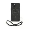 Guess PU Leather 4G Colored Ring Strap Apple iPhone 13 MagSafe tok fekete színű karpánttal, fekete