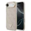 Guess PU Leather 4G Triangle Logo Gold Frame Apple iPhone Air (2025) MagSafe hátlap tok, rózsaszín