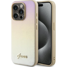 Guess PU Leather Iridescent Metal Script iPhone 15 Pro Max tok, arany (GSM180456) tok és táska