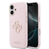 Guess PU Resin Logo Apple iPhone 17 tok kameravédő peremmel, rózsaszín-arany