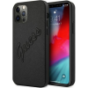 Guess PU Saffiano Vintage Script Apple iPhone 12 Pro Max hátlap tok, fekete (GUE987BLK)