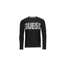 Guess Pulóverek AMYAS LS CN SLOGAN SWEATER Fekete EU L