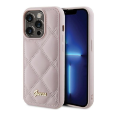 Guess Quilted Metal Logo Apple iPhone 15 Pro hátlap tok, rózsaszín tok és táska