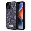 Guess Rhinestone Metal Logo Apple iPhone 15 hátlap tok, lila
