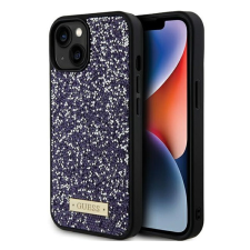 Guess Rhinestone Metal Logo Apple iPhone 15 hátlap tok, lila tok és táska
