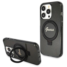Guess Ring Stand Script Glitter MagSafe tok iPhone 13 Pro Max - fekete tok és táska