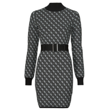 Guess Rövid ruhák LISE 4G LS BELTED DRESS SWTR Fekete EU XS