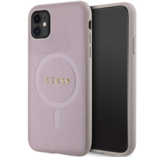 Guess Saffiano Apple iPhone 11/Xr MagSafe Tok - Lila tok és táska