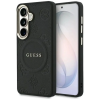 Guess Saffiano Peony Embossed Ring MagSafe tok Samsung Galaxy S26 fekete SP113769