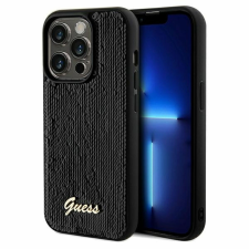 Guess Sequin Script Fém tok iPhone 14 Pro Max telefonhoz - fekete tok és táska