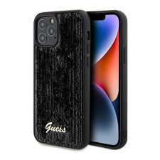 Guess Sequin Script Logo iPhone 12/12 Pro tok, fekete tok és táska