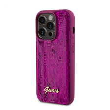 Guess Sequin Script Logo iPhone 14 Pro Max tok, magenta tok és táska