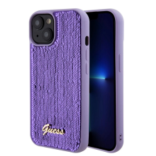 Guess Sequin Script Logo tok iPhone 15 Plus készülékhez lila tok és táska